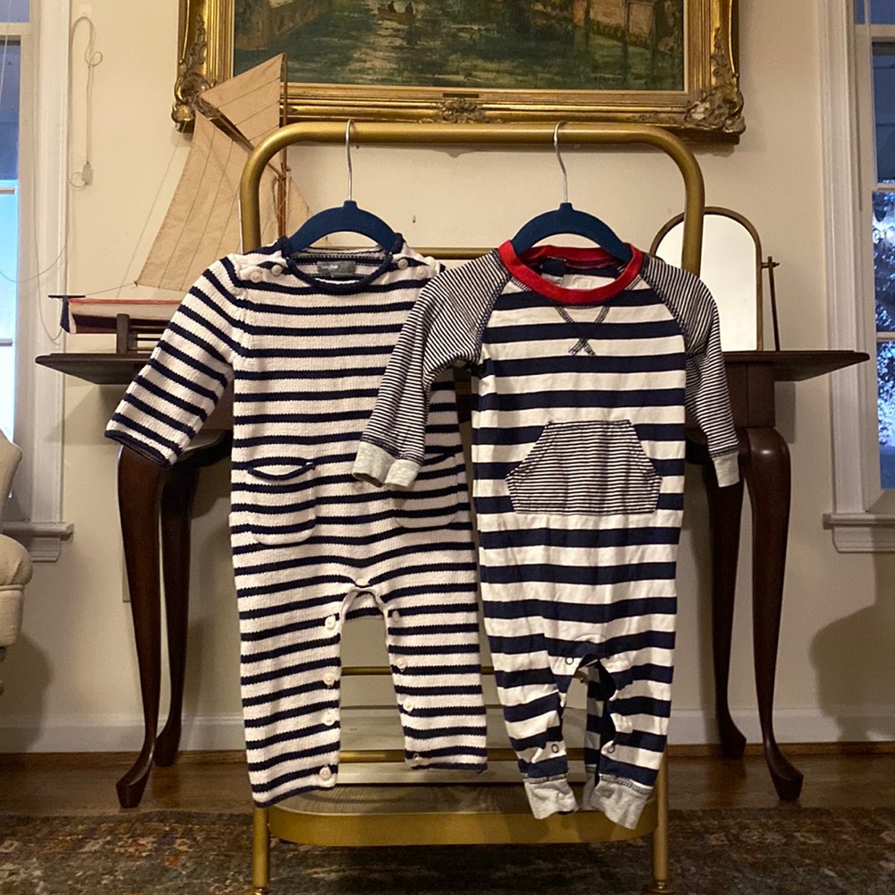 Bundle of Blue and White Striped Onesies - Baby Gap